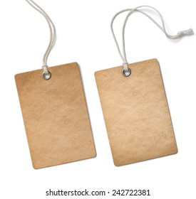 Old Paper Cloth Tag Or Label Set Isolated