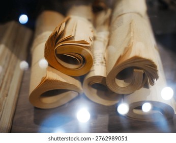 Old paper documents.Documents in the archive