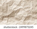 Old paper vintage texture surface for background. Recycle pale brown paper crumpled texture, Cream color recycled kraft paper texture blank with copy space for text.