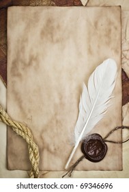 old paper with a wax seal