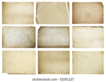 old papers set isolated on white background with clipping path