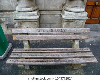 Old Park Bench From The Apartheid Days In South Africa