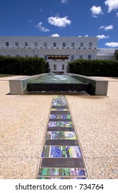 Old Parliament House Fountain In Canberra, Australia