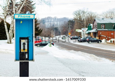 Old Pay Phone Booth in a Small Rural Town
