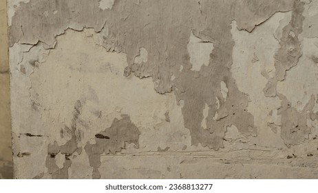 an old peeled dirty cream wall - Shutterstock ID 2368813277