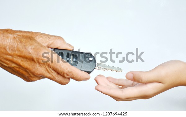 Old people give\
the car keys to young\
people.