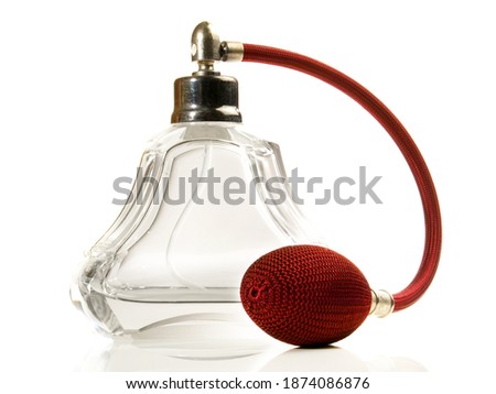Old Perfume Bottle Present isolated on white Background