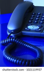 Old Phone In Office On Table No People Stock Photo