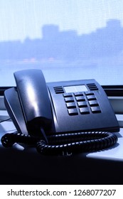 Old Phone On Table No People Stock Photo