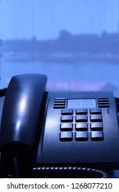 Old Phone On Table No People Stock Photo