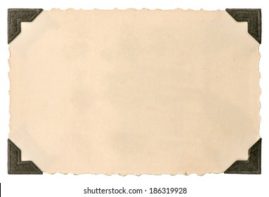 Old Photo Card With Corner Isolated On White Background