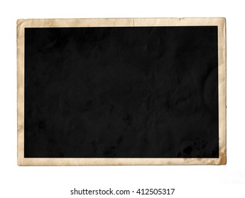 Old photo frame isolated. Chalkboard. Vintage paper - Shutterstock ID 412505317