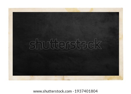 Old photo frame isolated on white. Vintage paper