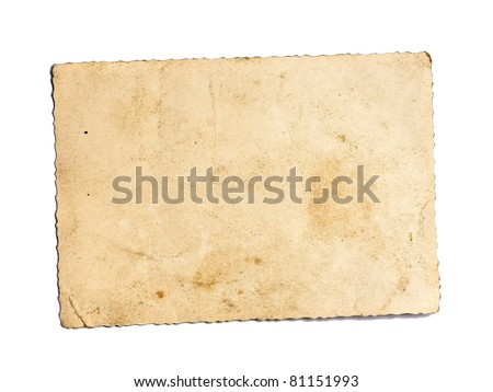 Old photo on white background