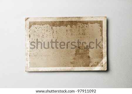 Old photo paper on vintage paper with clipping path for the inside