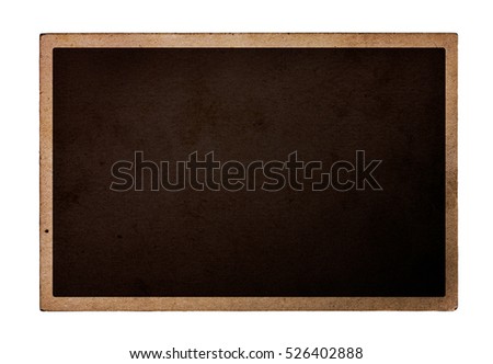 Old photocard isolated on white background