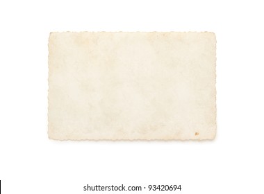 Old Photograph Isolated On White Background