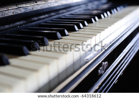 Old piano closeup