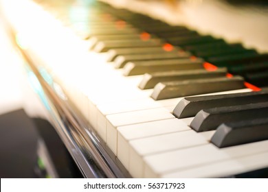 old piano keys. close up view.effect back and white color, musical instrument background concept - Powered by Shutterstock