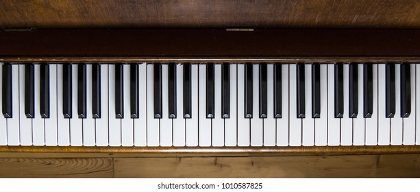 Old Piano - Shot Of The Keys From Above