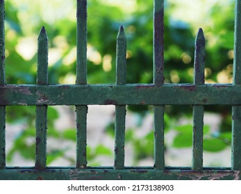 Old Picket Fence In A Park.