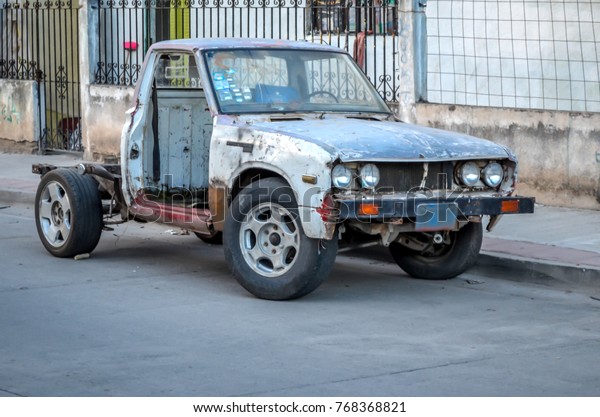 An old Pickup in\
the streets of Mexico   