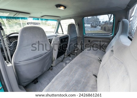  old pickup truck interior  back seat