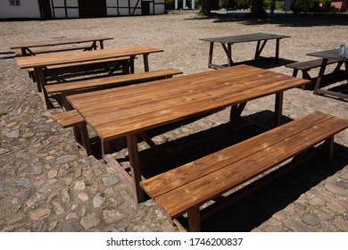 Old Picnic Bench In The Sunlight