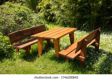 Old Picnic Bench In The Sunlight