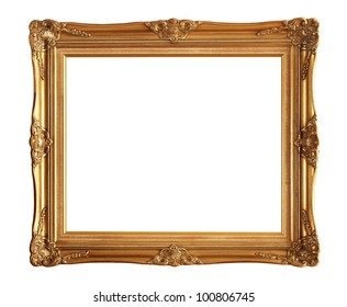 Old Picture Frame Isolated On White Background
