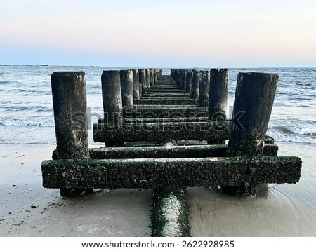 Old pier background. Pier and ocean 
