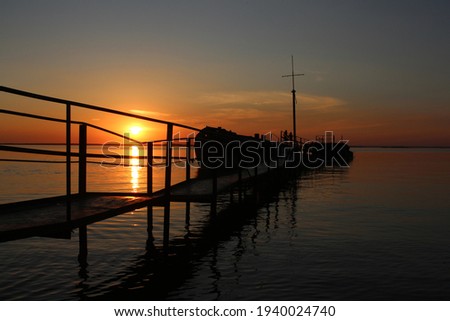 Similar – Sonnenuntergang im Hafen von Schlüttsiel