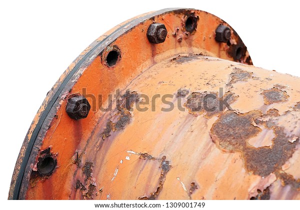 Old pipes that are caused by rust. Pipe caused by\
rust. Metal pipe