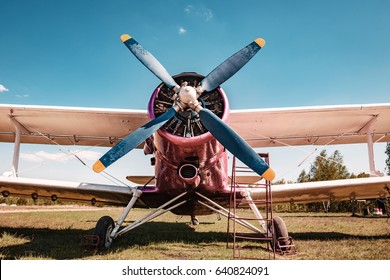 Old Plane. Biplane.