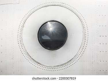 Old Plane Fuselage.Airplane  Windows Close Up.