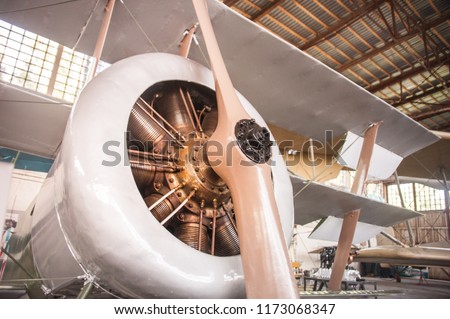Old plane triplane propeller.