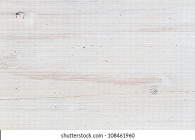 Old plank with nails painted on white