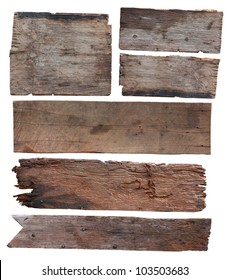 Old plank of wood isolated on white background (Save Paths For design work)