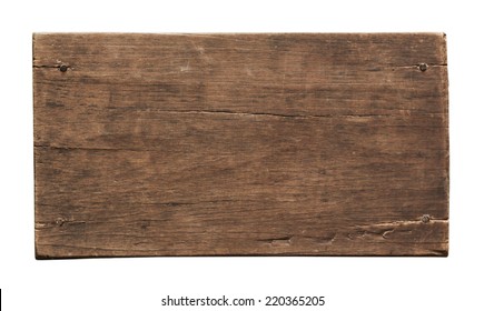 Old plank of wood isolated on white background 