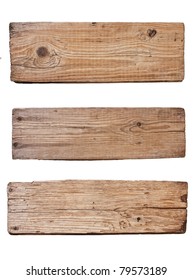 Old plank of wood  isolated on white background - Shutterstock ID 79573189