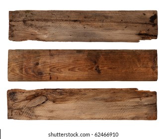 Old planks isolated on white