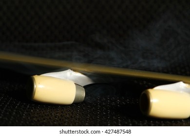 Old plastic wing of jet plane toy model put on black color surface background represent the plane engine and aerodynamic concept related idea. - Powered by Shutterstock