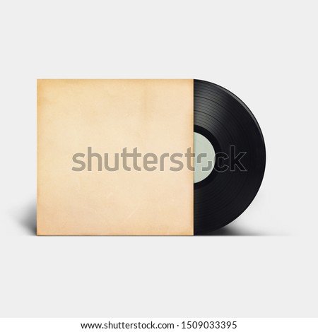 Old plate isolated on white background. Retro background. Music
