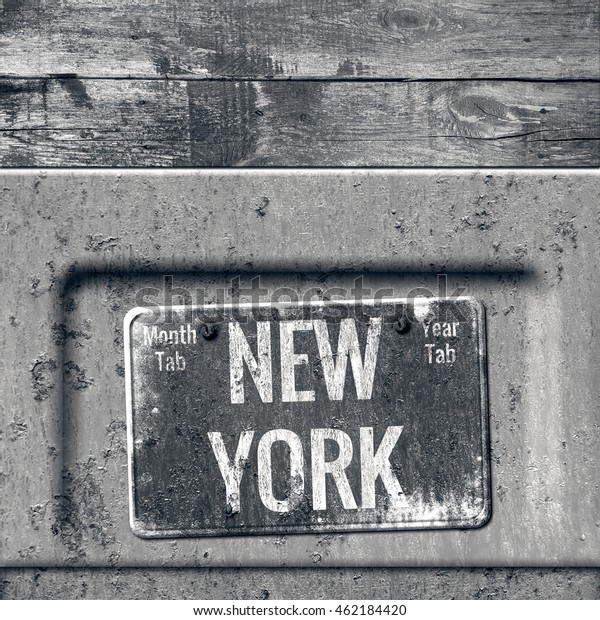 Old plate. Retro image.\
License plate