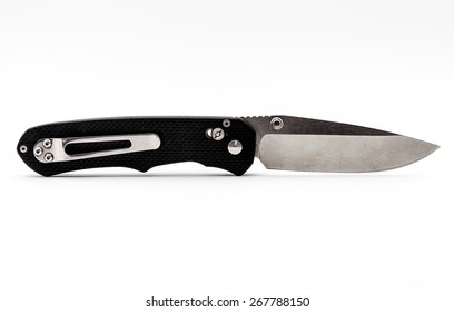 Old Pocket Knife On White Background.