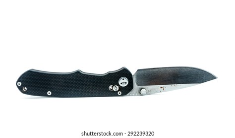 Old Pocket Knife On White Background.