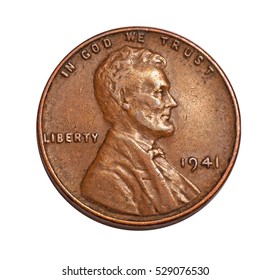 old pockmarked 1941 US penny - Shutterstock ID 529076530