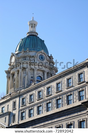 The old Police Building cupola on Centre Street in New York, New York.