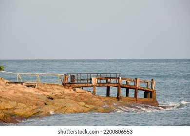 The old port was built on rocks jutting out into the sea.