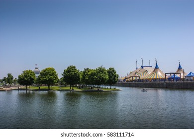 Old Port Of Montreal With Circus Tent